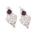 Garnet filigree drop earrings, 'Love Crown' - Garnet filigree drop earrings (image 2c) thumbail