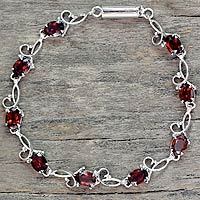 Garnet tennis bracelet,