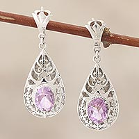 Amethyst dangle earrings Blessed Garden India