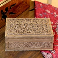 Wood jewelry box Walnut Forest India