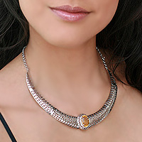 Citrine necklace, 'Star of Morn' - Citrine necklace