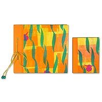 Recycled paper photo album and journal, 'Summer Fun' - Recycled paper photo album and journal