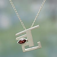 Garnet pendant necklace Mystic India