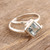 Topaz solitaire ring, 'Azure Blue' - Hand Crafted Sterling Silver with Blue Topaz Modern Ring thumbail