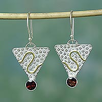 Garnet earrings Golden Serpent India