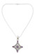 Amethyst pendant necklace, 'Jaipur Diamond' - Handcrafted Indian Sterling Silver and Amethyst Necklace (image 2a) thumbail