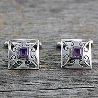 Amethyst cufflinks,