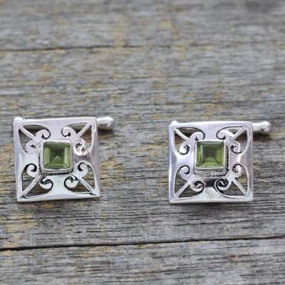 Peridot cufflinks, Love Quadrant