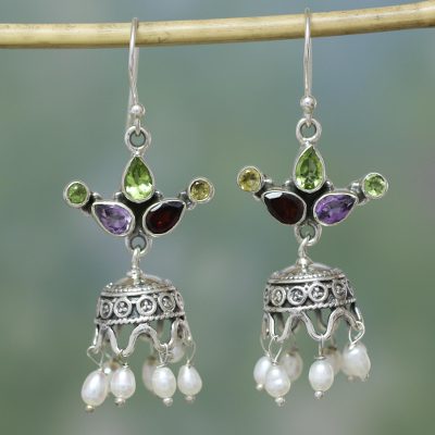 Pearl and amethyst earrings, Fairy Princess