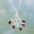 Garnet floral necklace, 'Rosebuds' - Hand Made Sterling Silver with Garnet Necklace from India thumbail