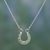 Peridot pendant necklace, 'Lucky Horseshoe' - Hand Made Sterling Silver and Peridot Necklace from India thumbail