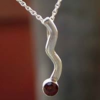 Garnet pendant necklace,