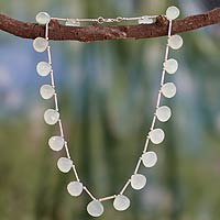 Chalcedony choker, 'Spring Rain' - Chalcedony and Sterling Silver Artisan Crafted Necklace