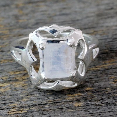 Rainbow Moonstone Cocktail Ring