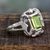 Peridot cocktail ring, 'Reverie' - Sterling Silver Single Stone Peridot Ring thumbail