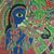 Madhubani painting, 'Fun With Krishna' - Indian Madhubani Painting (image 2c) thumbail