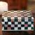 Soapstone jewelry box, 'Chess Master' - Soapstone Inlay Jewelry Box thumbail