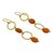Gold vermeil carnelian dangle earrings, 'Vibrant' - Women's Modern Vermeil and Carnelian Earrings (image 2d) thumbail