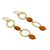 Gold vermeil carnelian dangle earrings, 'Vibrant' - Women's Modern Vermeil and Carnelian Earrings (image 2e) thumbail