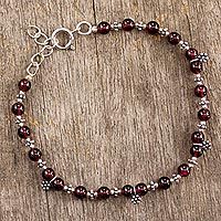 Garnet charm bracelet,