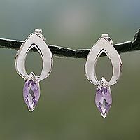 Amethyst drop earrings,