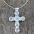 Rainbow moonstone cross necklace, 'Cross of Peace' - Rainbow Moonstone Necklace in Sterling Silver Cross Jewelry thumbail