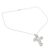 Rainbow moonstone cross necklace, 'Cross of Peace' - Rainbow Moonstone Necklace in Sterling Silver Cross Jewelry (image 2b) thumbail
