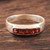 Garnet band ring, 'Quintet' - Square Cut Garnet Band RIng (image 2b) thumbail