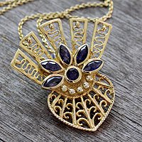 Gold vermeil iolite choker,
