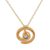 Gold vermeil blue topaz choker, 'Spinning Vortex' - Handmade Modern Vermeil and Blue Topaz Necklace (image 2a) thumbail