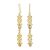 Gold vermeil citrine dangle earrings, 'Sunny Ribbons' - Gold Vermeil and Citrine Earrings from India Jewelry (image 2a) thumbail