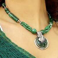 Malachite pendant necklace,