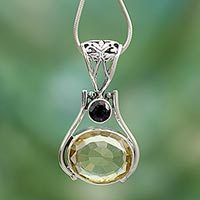 Citrine and iolite choker,
