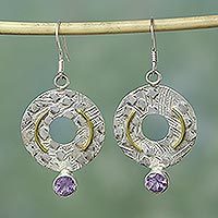Amethyst dangle dangle earrings,