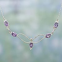 Amethyst pendant necklace,