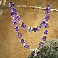 Amethyst strand necklace,