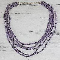 Amethyst strand necklace,