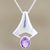 Amethyst pendant necklace, 'Trinity Crown' - Amethyst pendant necklace thumbail