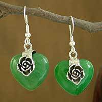 Agate heart earrings,