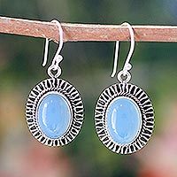 Chalcedony dangle earrings,