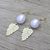 Gold vermeil pearl dangle earrings, 'Perfect Leaf' - Gold vermeil pearl dangle earrings (image 2b) thumbail