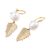 Gold vermeil pearl dangle earrings, 'Perfect Leaf' - Gold vermeil pearl dangle earrings (image 2c) thumbail
