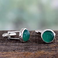 Sterling silver link cufflinks,