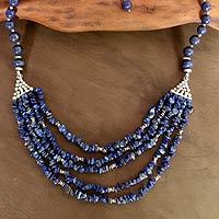 Lapis lazuli beaded necklace,