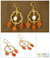 Gold vermeil carnelian chandelier earrings, 'Blossom' - Gold Vermeil Floral Earrings with Pearl and Citrine thumbail