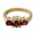 Gold vermeil garnet 3 stone ring, 'Rajasthani Princess' - Gold vermeil garnet 3 stone ring (image 2a) thumbail