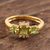 Gold vermeil peridot 3 stone ring, 'Rajasthani Princess' - Unique Gold Vermeil Peridot Ring thumbail