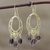 Gold platedl smoky quartz flower earrings, 'Romance' - Gold Plated Smoky Quartz Flower Earrings thumbail