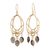 Gold platedl smoky quartz flower earrings, 'Romance' - Gold Plated Smoky Quartz Flower Earrings (image 2a) thumbail