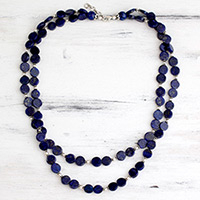 Lapis lazuli strand necklace, Blue Universe